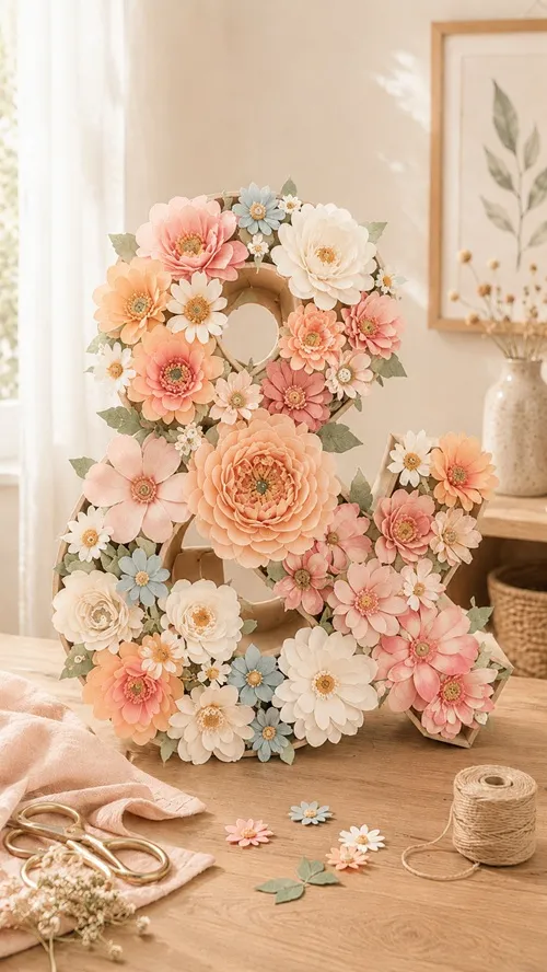 DIY Blumen-Buchstaben: Pappbuchstaben mit Kunstblumen dekorieren