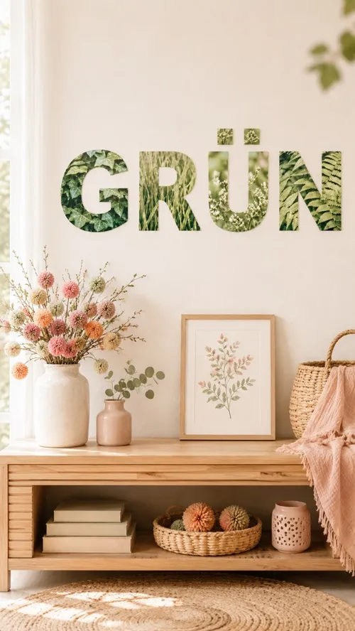 DIY Wanddeko mit Pflanzenfotos: „GRÜN“-Buchstaben selber machen