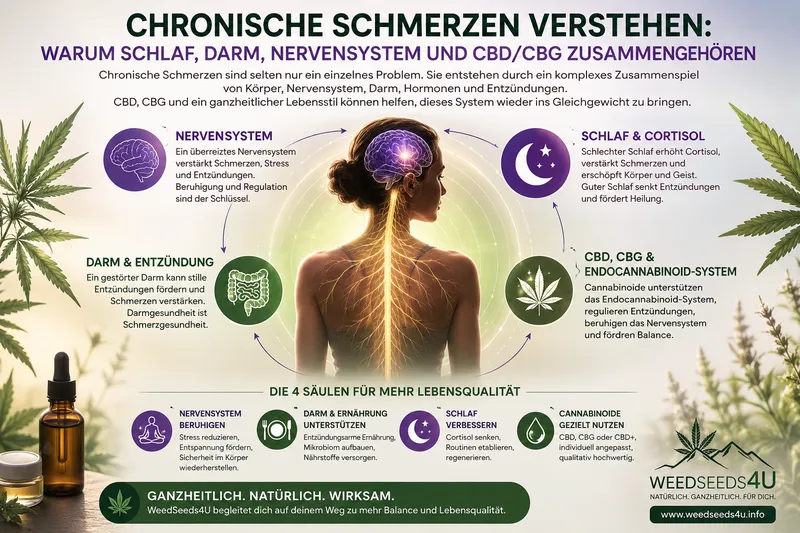 Chronische Schmerzen verstehen: Warum Schlaf, Darm, Nervensystem und CBD/CBG zusammengehören