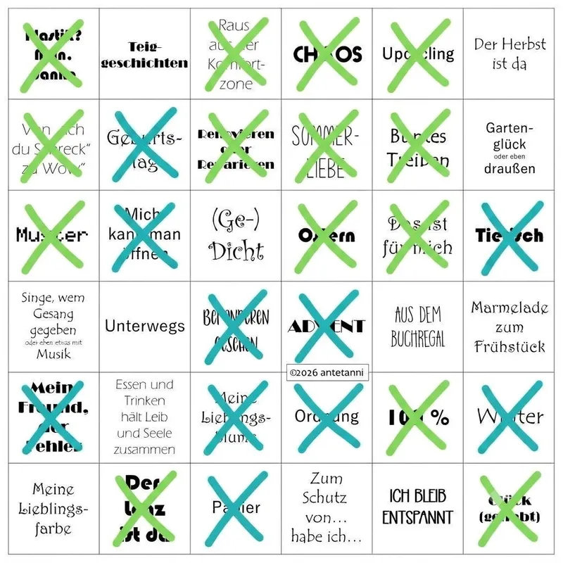 Bingo 2026! – zweiter Zeigetag Quartal 2