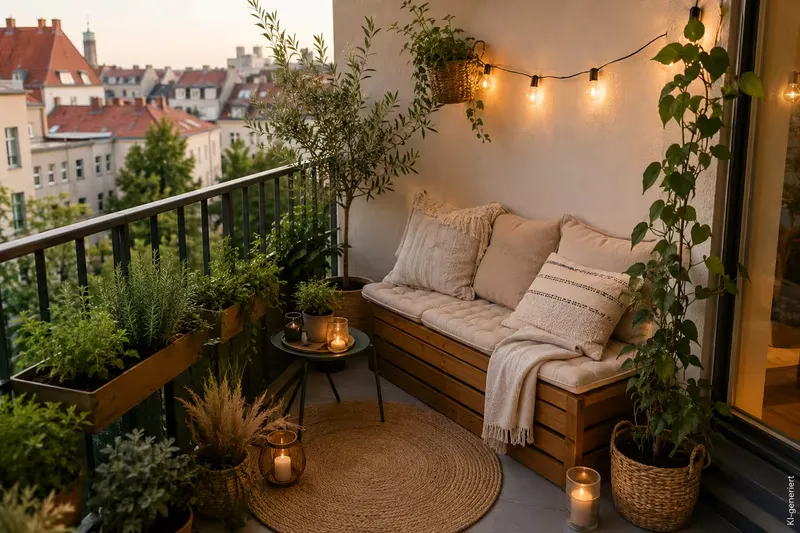 Kleine Balkon Lounge gestalten: Ideen für wenig Platz