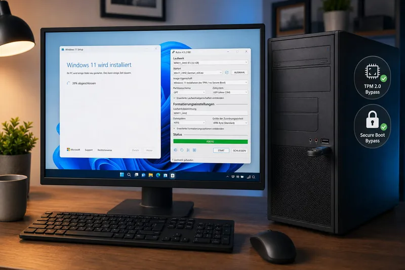 Windows 11 mit Rufus auf inkompatibler Hardware installieren