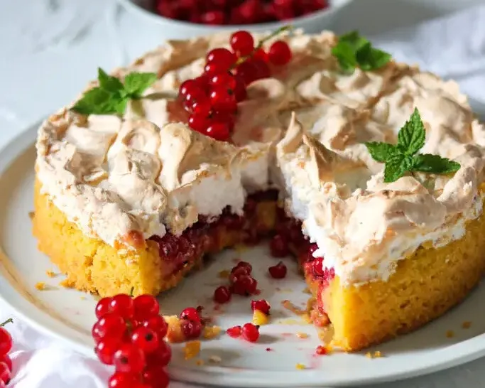 Johannisbeerkuchen mit Baiser