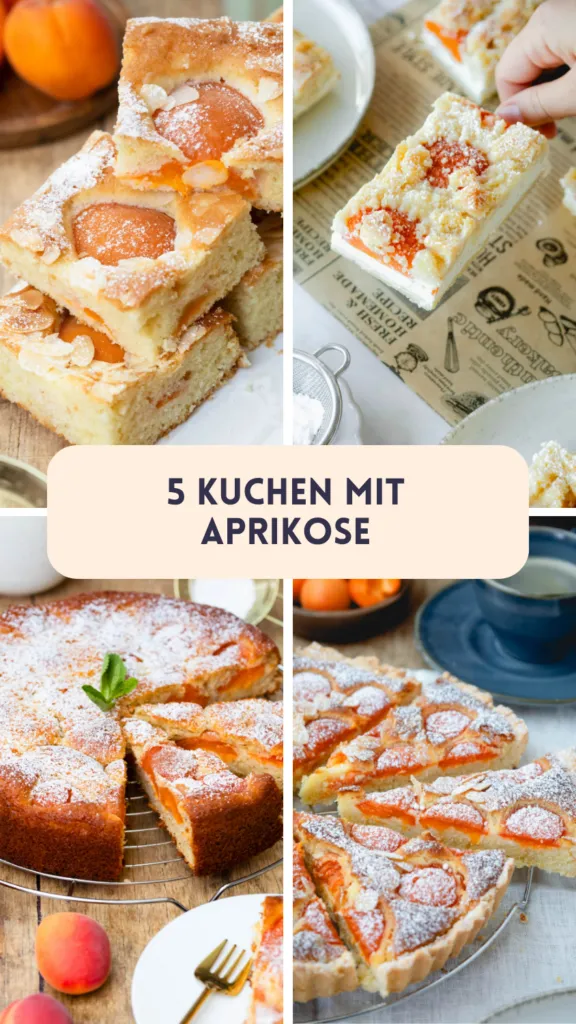 5 Kuchen mit Aprikosen