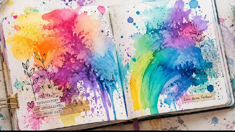 Aquarellfarben im Art Journal
