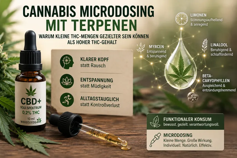 Cannabis Microdosing mit Terpenen: Warum kleine THC-Mengen gezielter sein können als hoher THC-Gehalt