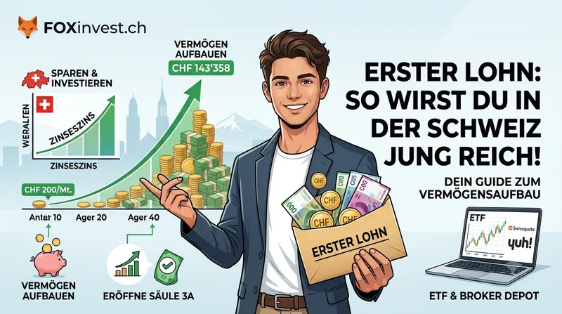 Erster Lohn und Geld sparen in der Schweiz: Der Masterplan, wie du jung ein Vermögen aufbaust