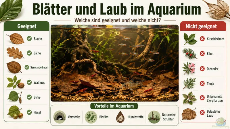 Blätter und Laub im Aquarium: Was ist geeignet und was nicht? von Tom