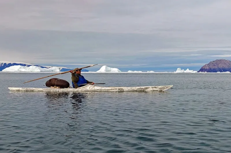 Qaanaaq: Auf Kajak-Tour mit einem Narwal-Jäger