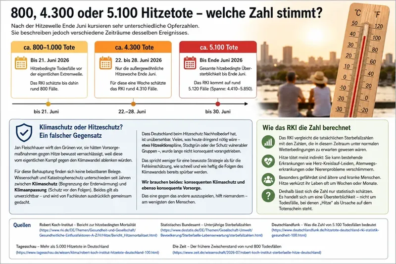800, 4.300 oder 5.100 Hitzetote – welche Zahl stimmt?