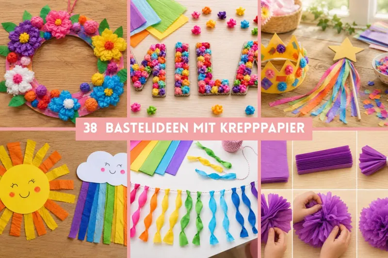 Basteln mit Krepppapier: 38 einfache Ideen für Kinder
