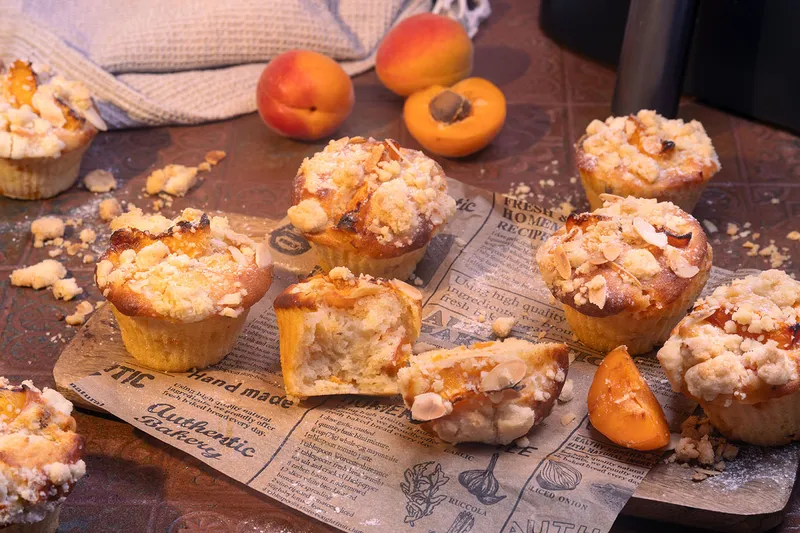 Aprikosenmuffins aus dem Airfryer – kleine Muffins, ganz großes Sommerglück