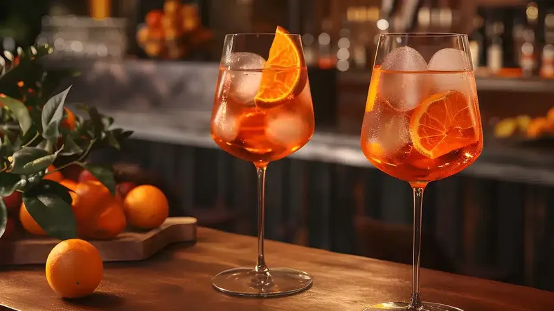 Kreative Präsentation von Aperitifs: Stilvoll mit Aperolgläsern servieren