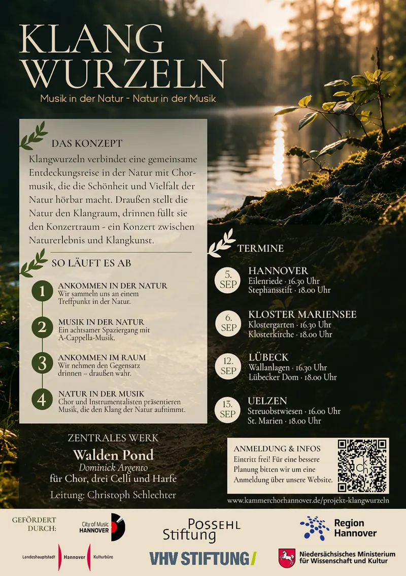 Kammerchor Hannover verbindet Natur und Musik bei Konzertprojekt „KLANGWURZELN“