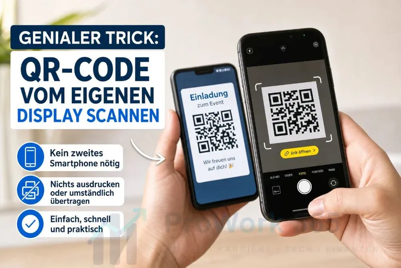 Genialer Trick: QR-Code vom eigenen Display scannen