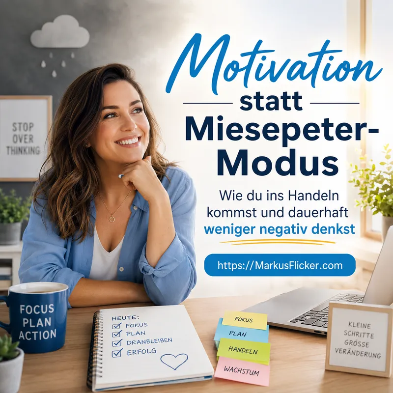 Motivation statt Miesepeter-Modus: Wie du ins Handeln kommst und dauerhaft weniger negativ denkst