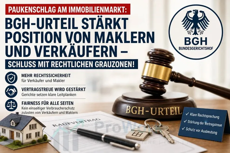 Immobilienmarkt: BGH-Urteil stärkt Position von Maklern und Verkäufern
