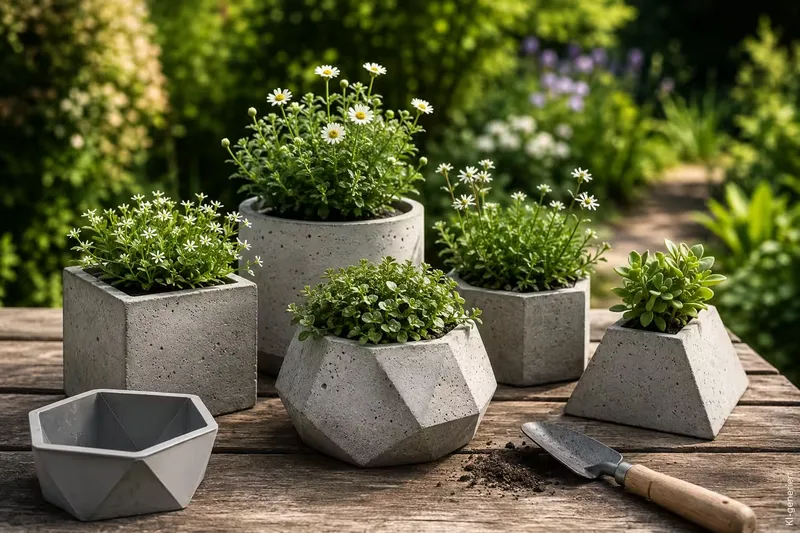 Beton-Pflanzgefäße selber machen für Garten und Terrasse
