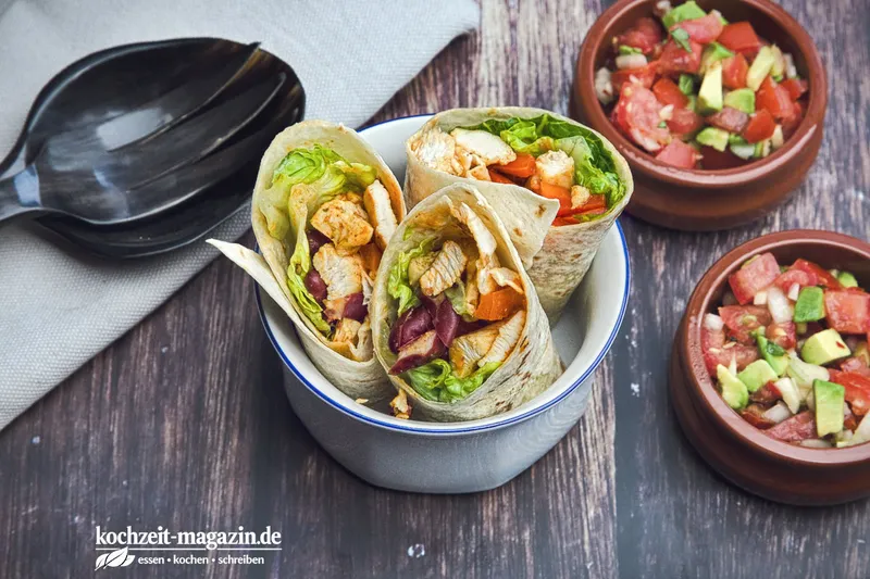 Tex Mex Chicken Wraps, würzig, saftig und in wenigen Minuten auf dem Tisch