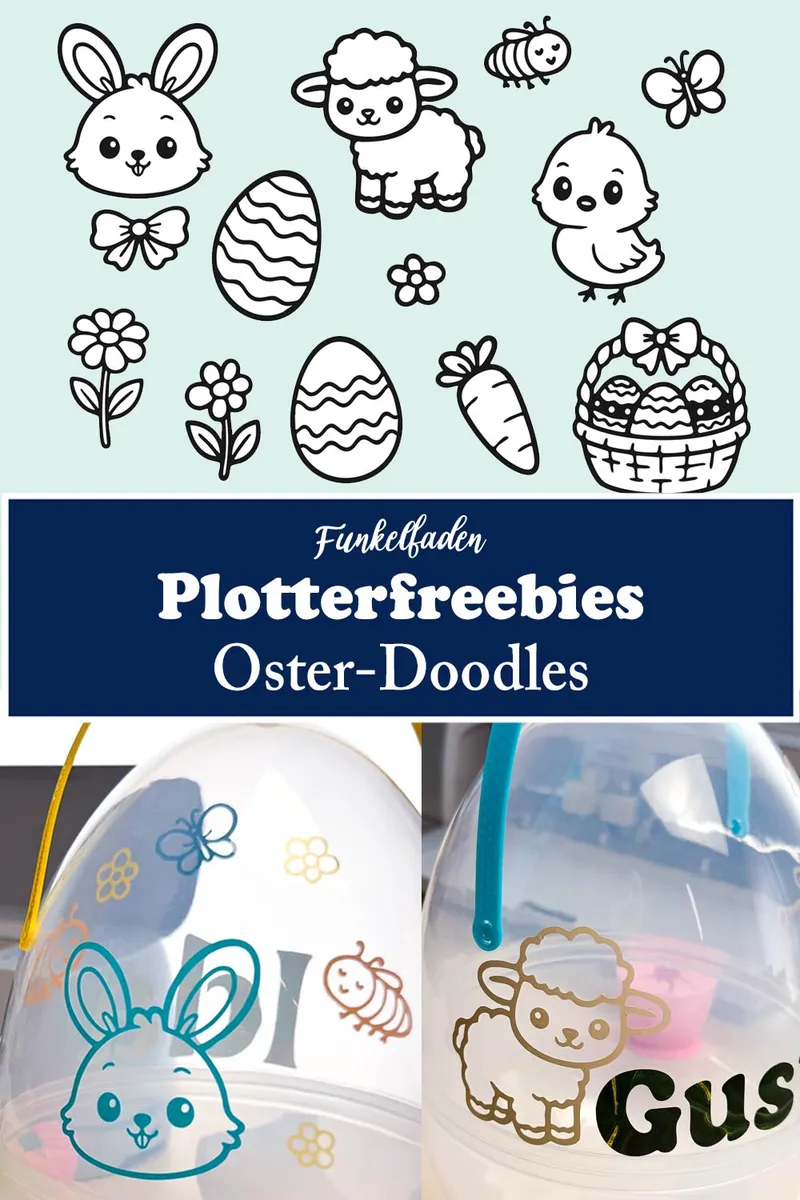 XL Ostereier mit süßen Plotterfreebie Ostermotiven gestalten