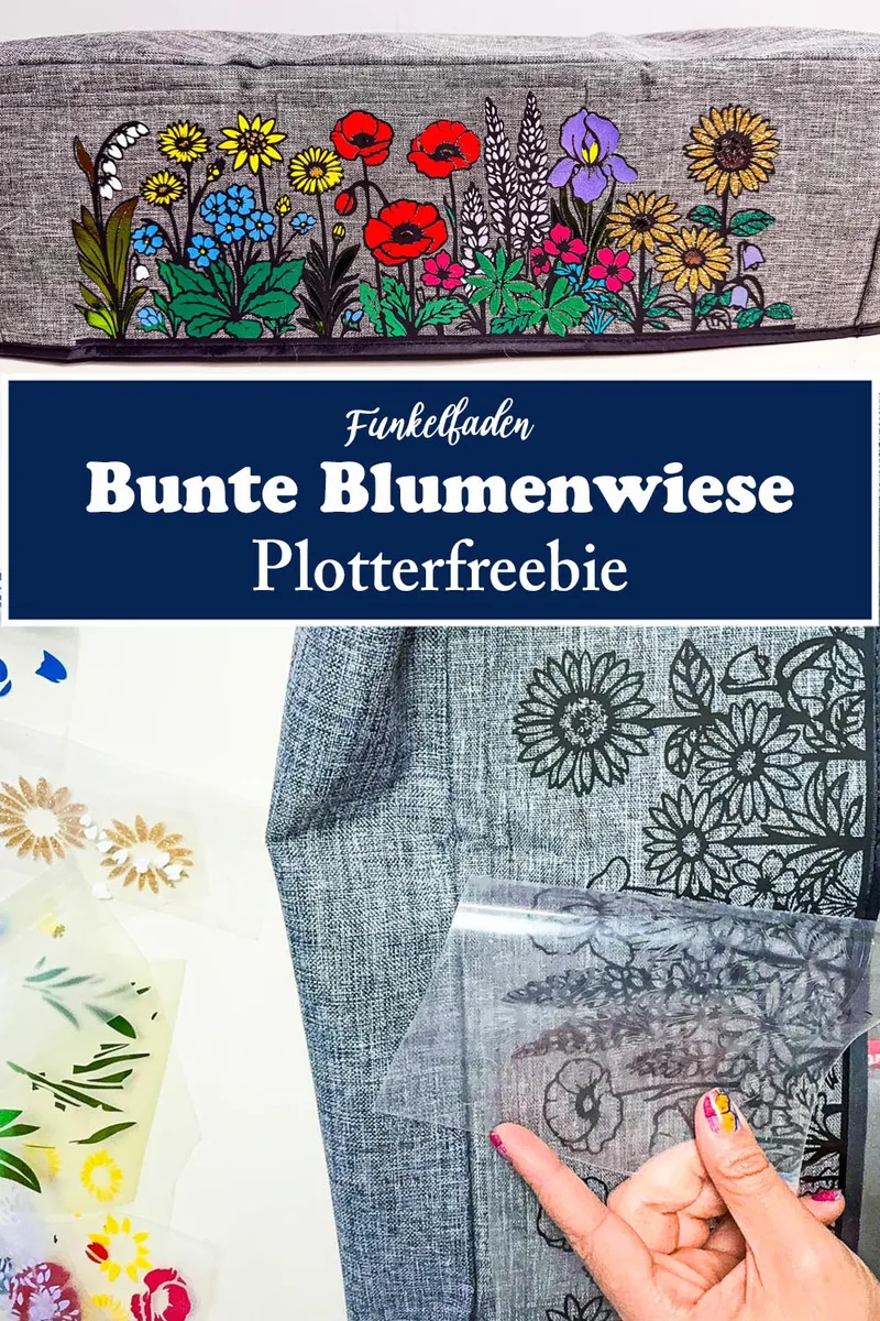 Bunte Blumenwiese Plotterfreebie + Anleitung mehrfarbig plotten