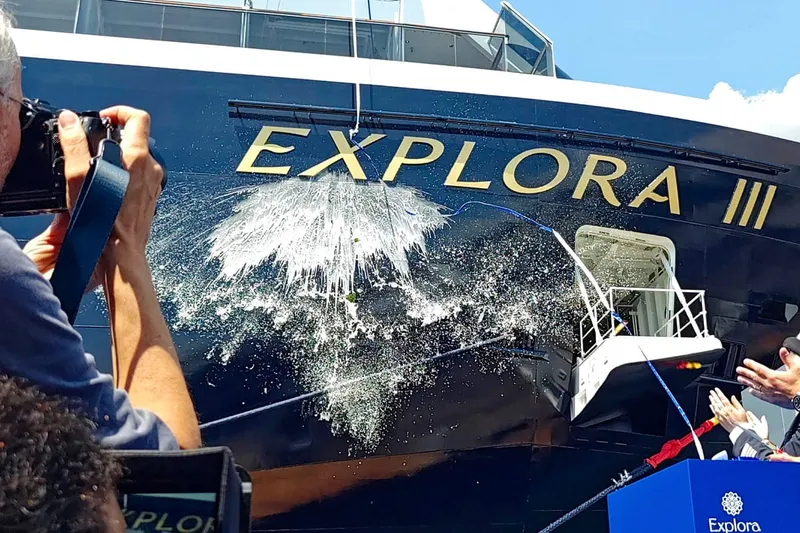 Impressionen von der Übergabe und Werfttaufe der Explora III bei Fincantieri in Genua