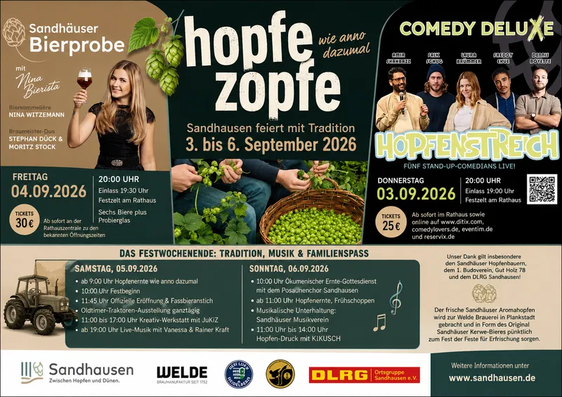 Sandhäuser „Hopfe zopfe“-Festprogramm steht und verspricht beste Unterhaltung
