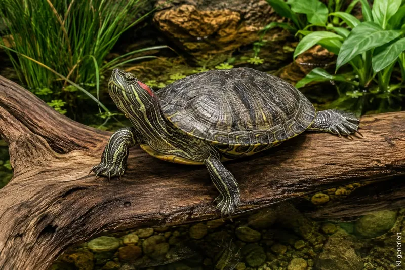Rotwangen-Schmuckschildkröte: Haltung, Größe und Alter