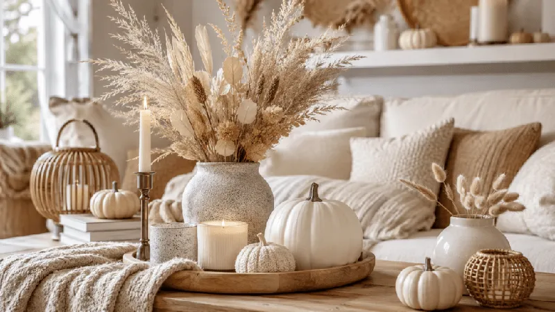 Herbstdeko mit Naturmaterialien: 23 Ideen in Beige und Creme