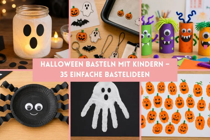 Halloween basteln mit Kindern – 35 einfache Bastelideen für Kindergarten und Grundschule