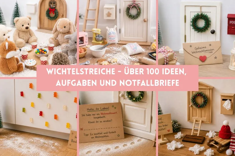 Über 100 Wichtelstreiche: Lustige Ideen, Aufgaben & Notfallbriefe