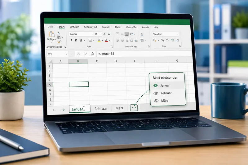 Excel Blattname ändern, anzeigen und in Formeln nutzen