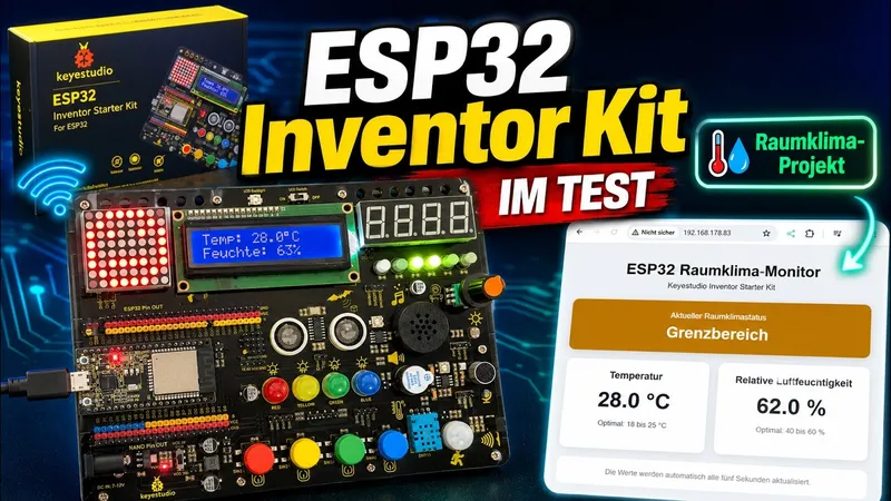 Keyestudio ESP32 Inventor Starter Kit im Test: Raumklima-Monitor als Praxisprojekt