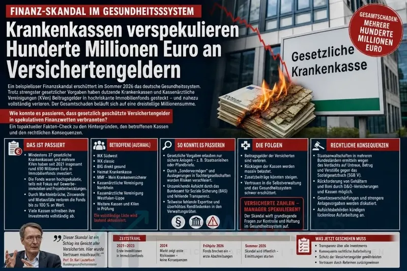 Krankenkassen-Skandal: Millionen an Versichertengeld verspekuliert