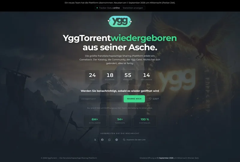 YggTorrent geht im September wieder online