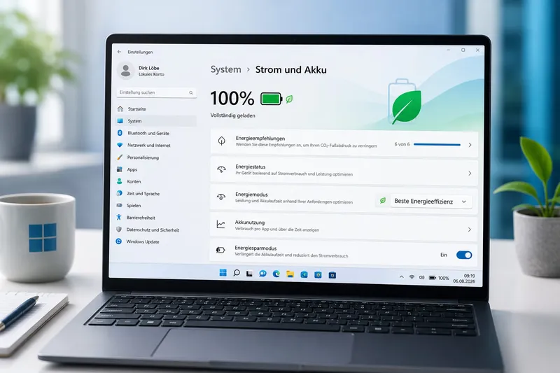 Windows 11 Akkulaufzeit verbessern – 12 Tipps für mehr Laufzeit