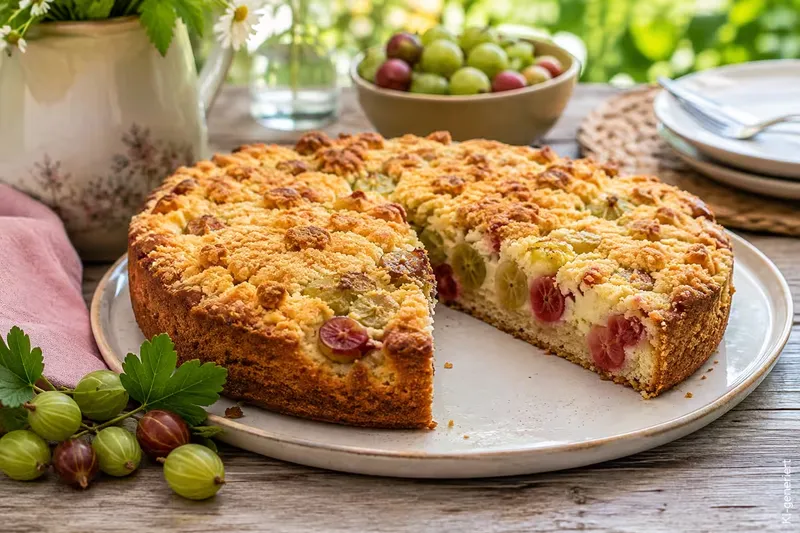 Stachelbeerkuchen mit Streuseln