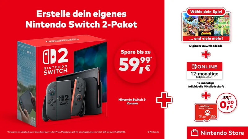 Nintendo Switch 2: Eigenes Bundle zusammenstellen und gratis Zubehör / micro SD Karte sichern
