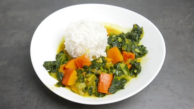 Kürbis-Tatsoi-Curry