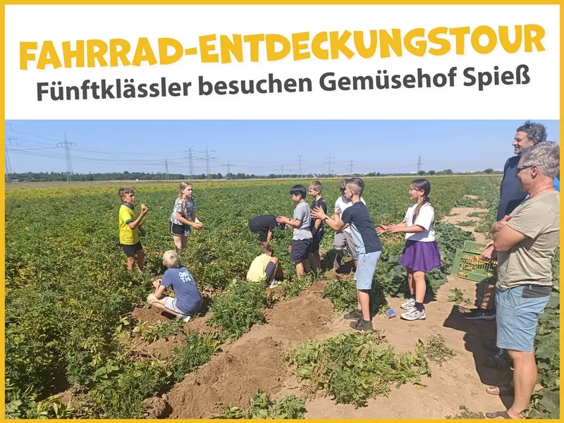 Mit dem Fahrrad auf Entdeckungstour: 5. Klässler besuchten den Gemüsehof Spieß