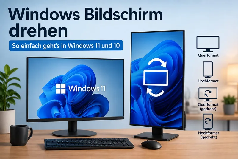 Windows Bildschirm drehen: Anzeige in Windows 11 und 10 ausrichten