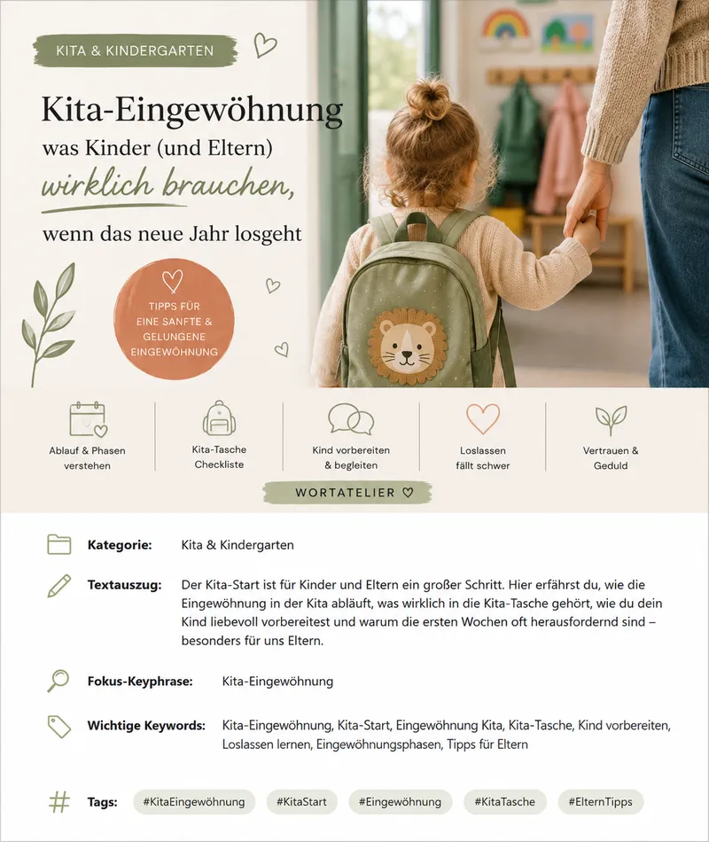 Kita-Eingewöhnung: Was Kinder wirklich brauchen – Tipps für einen entspannten Kita-Start