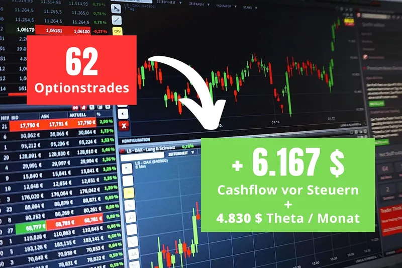 + 6.167 $ Cashflow, + 4.830 $ Theta / Monat – Optionstrades Juli 2026
