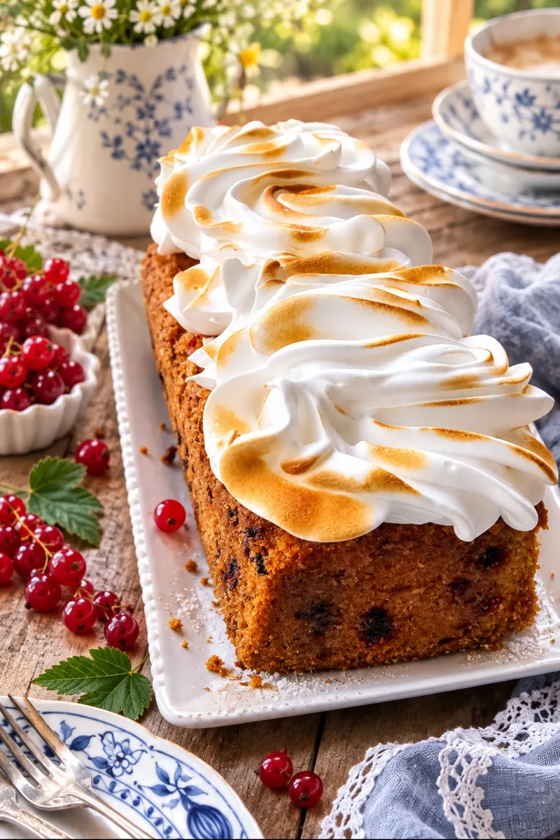 Johannisbeer-Rührkuchen mit Baiser - saftig & fruchtig