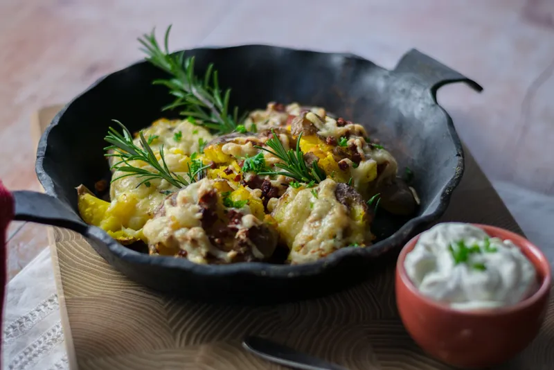 Quetschkartoffeln aus dem Ofen.