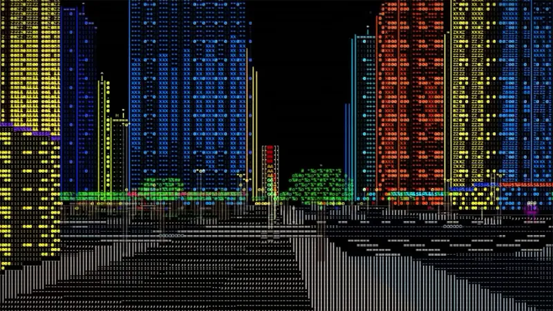 Durch eine 3D-ASCII-Welt laufen