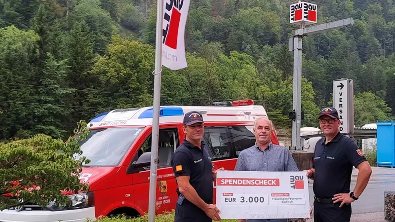 FF Bad Ischl: Baumit unterstützt Feuerwehr mit 3.000 Euro