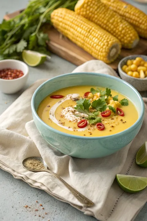 Cremige Mais-Kokos-Suppe: schnell, vegan und herrlich aromatisch