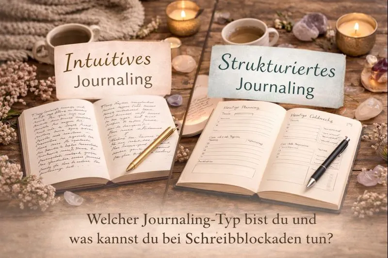 Intuitives oder strukturiertes Journaling – welcher Journaling Typ bist du und was kannst du bei Schreib-Blockaden tun?