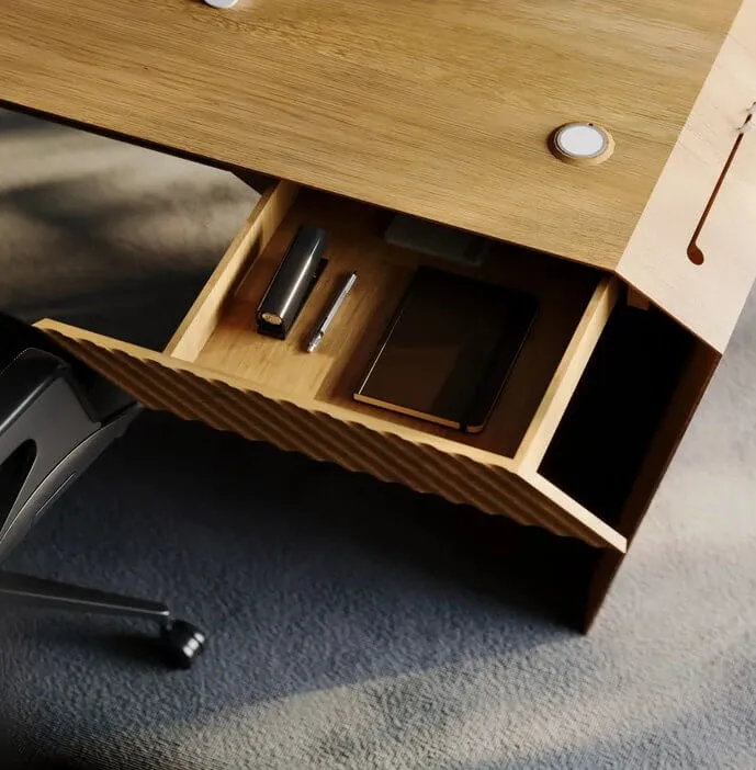 EDELHOLZ Manufaktur: Ein Blick auf den puristischen Design-Schreibtisch